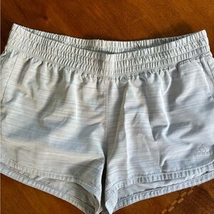 Adidas Women's Light Gray Athletic Shorts, Size Large
